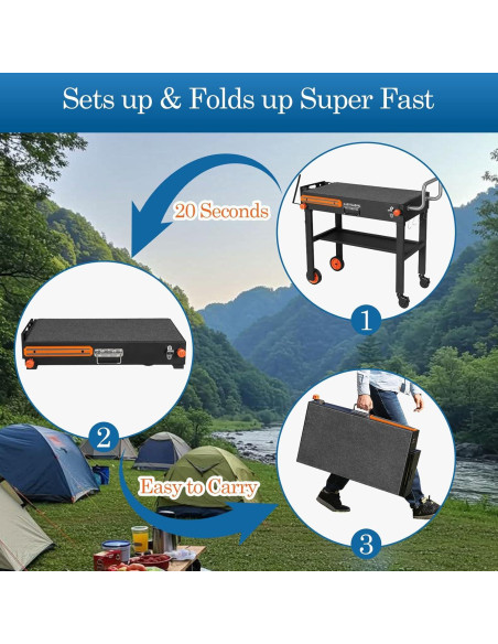 Carrito de Mesa Plegable para Parrilla EsFrondo YP 39A-001