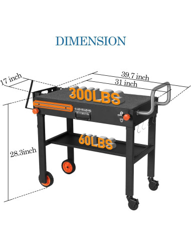 Carrito de Mesa Plegable para Parrilla EsFrondo YP 39A-001