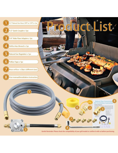 Kit de Conversión de Propano a Gas Natural Garsoo 3.05 m