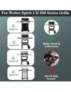 Parrillas de hierro fundido Utheer 44.45 cm para Weber Spirit 2