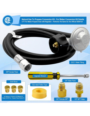 Kit de Conversión de Gas Natural a Propano Sekvira 5FT para Weber