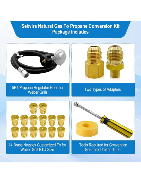 Kit de Conversión de Gas Natural a Propano Sekvira 5FT para Weber