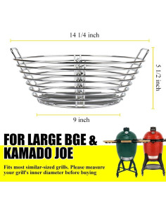 Cesta de Ceniza de Carbón Inoxidable Dallden para Big Green Egg 2
