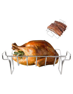 Soporte para Asar Pavo y Costillas KAMaster Acero Inoxidable