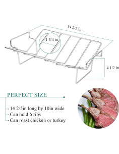 Soporte para Asar Pavo y Costillas KAMaster Acero Inoxidable 2