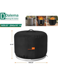 Cubierta para Fogata Dalema 56 cm Impermeable Negra 2
