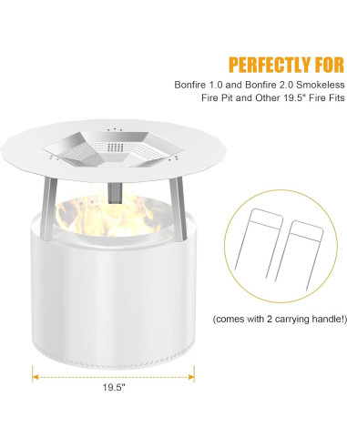 Deflector de Calor BBQ-PLUS para Estufa de Fuego 19.5" Acero Inoxidable