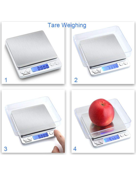 Balanza de Cocina Digital GDEALER 500g x 0.01g Acero Inoxidable