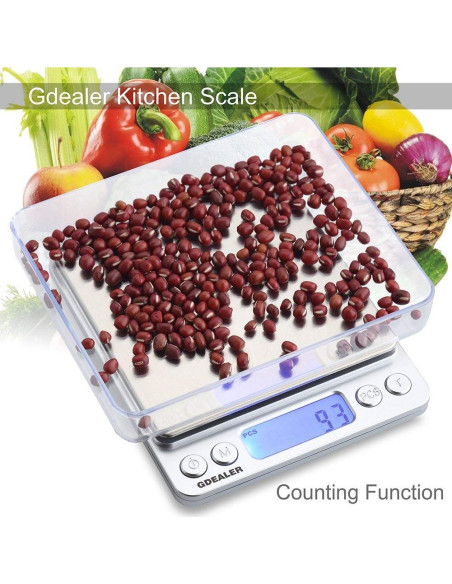 Balanza de Cocina Digital GDEALER 500g x 0.01g Acero Inoxidable