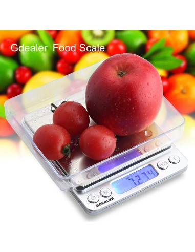 Balanza de Cocina Digital GDEALER 500g x 0.01g Acero Inoxidable