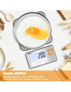 Balanza de Cocina Digital Diyife 15kg Pantalla LCD Dividida 2