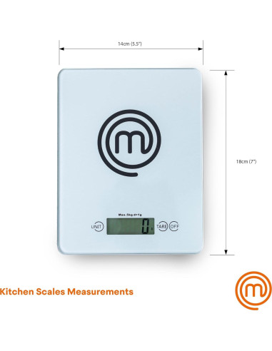 Báscula Digital MasterChef para Alimentos 5kg LCD Vidrio Templado