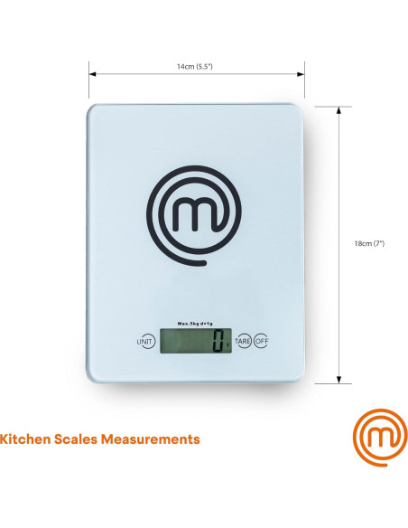 Báscula Digital MasterChef para Alimentos 5kg LCD Vidrio Templado