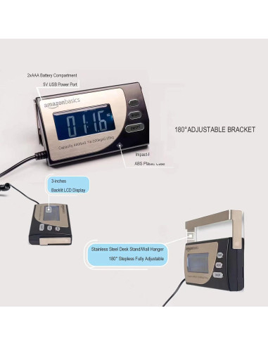 Báscula Postal Digital Amazon Basics 200 kg Plataforma Aluminio