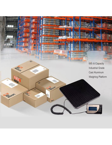Báscula Postal Digital Amazon Basics 200 kg Plataforma Aluminio
