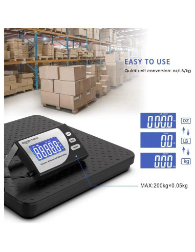 Báscula Postal Digital Amazon Basics 200 kg Plataforma Aluminio