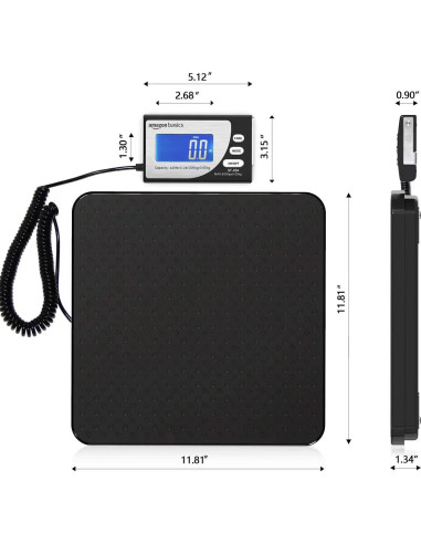 Báscula Postal Digital Amazon Basics 200 kg Plataforma Aluminio