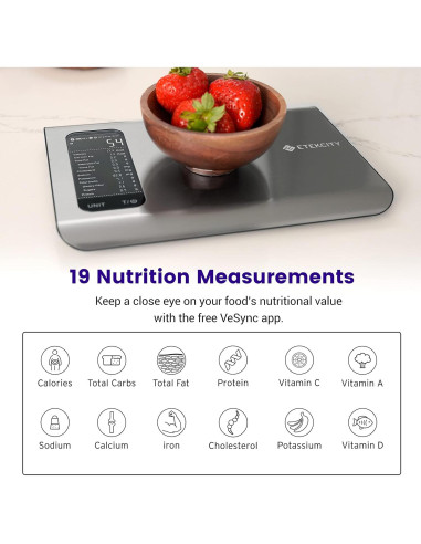 Balanza de Nutrición Inteligente Etekcity 5000g Acero Inoxidable