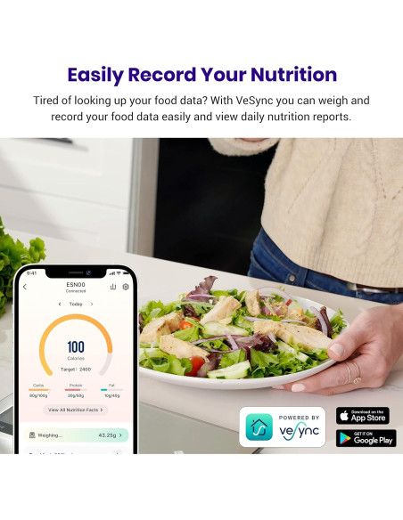 Balanza de Nutrición Inteligente Etekcity 5000g Acero Inoxidable