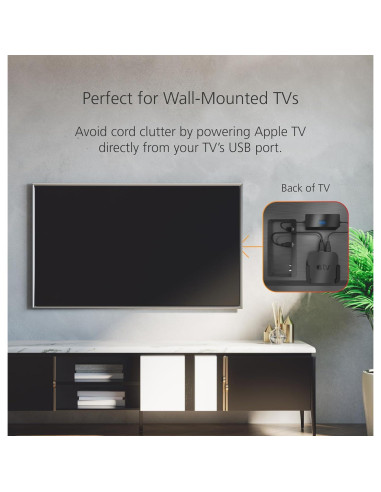 Cable de Alimentación USB Mission para Apple TV - 1.78m