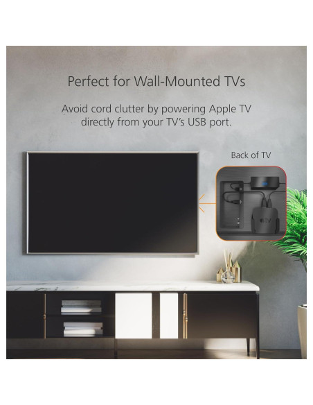 Cable de Alimentación USB Mission para Apple TV - 1.78m