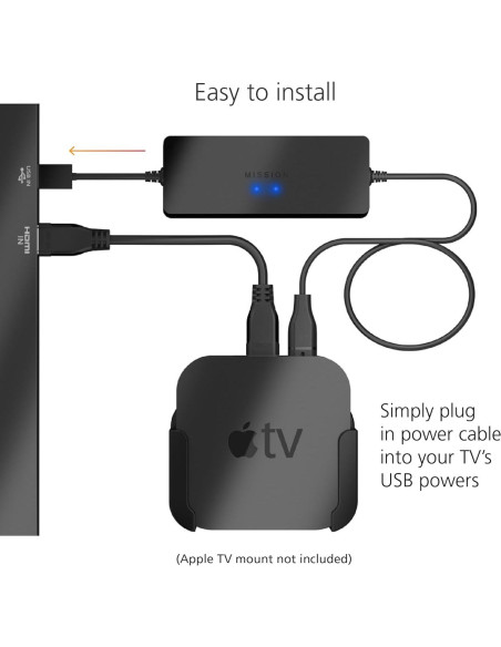 Cable de Alimentación USB Mission para Apple TV - 1.78m