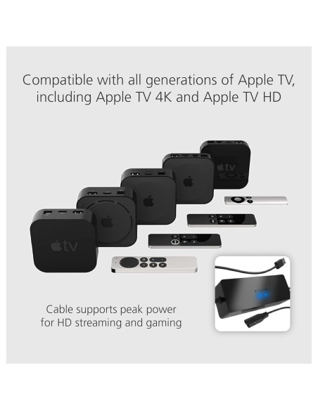 Cable de Alimentación USB Mission para Apple TV - 1.78m