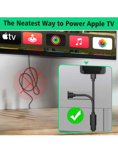 Cable de Alimentación Y Splitter AGVEE 20cm para Apple TV 2