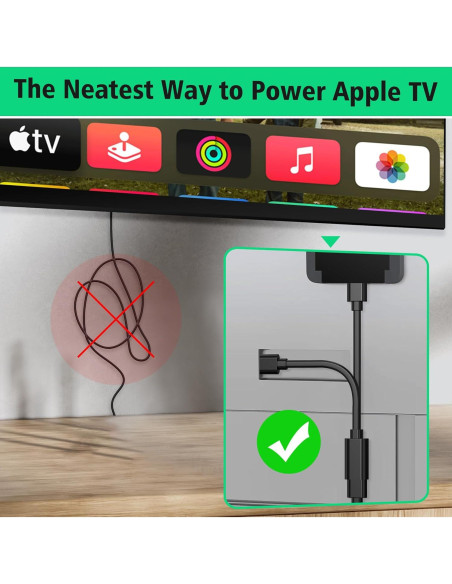 Cable de Alimentación Y Splitter AGVEE 20cm para Apple TV