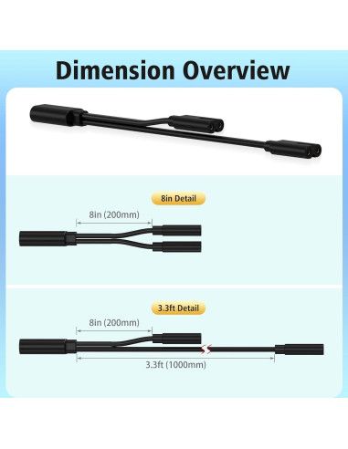 Cable de Alimentación Y Splitter AGVEE 20cm para Apple TV