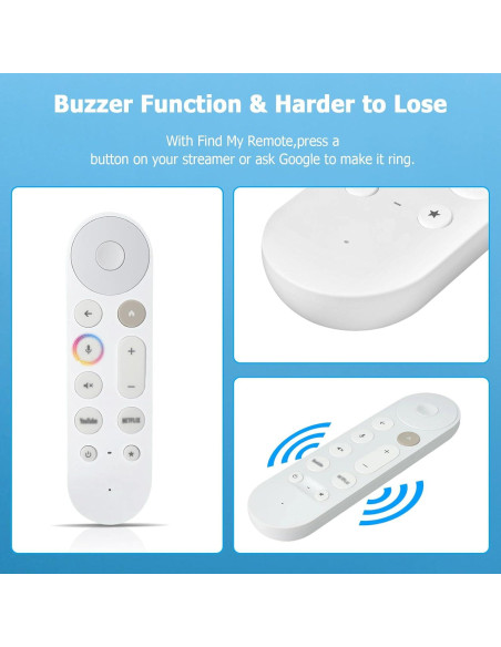 Control Remoto Reemplazo LUIRSAY para Google TV 4K - Blanco