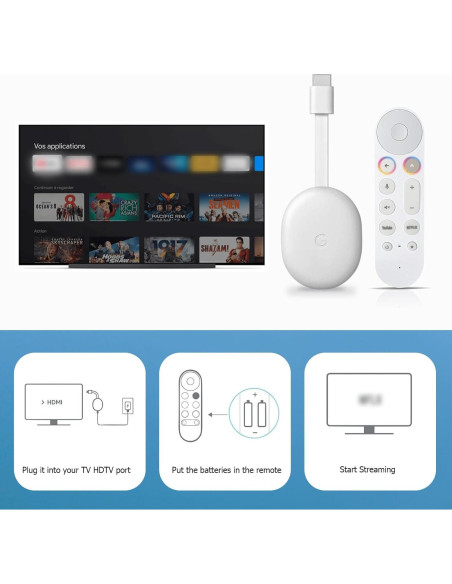 Control Remoto Reemplazo LUIRSAY para Google TV 4K - Blanco