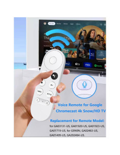 Control Remoto de Voz AieSHOP para Google Chromecast 4K Nieve 2