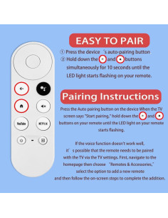Control Remoto de Voz WSHAITE G9N9N para Chromecast 4K Nieve 2