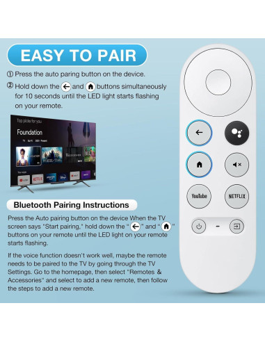 Control Remoto Reemplazo AZBME para Google Chromecast 4K