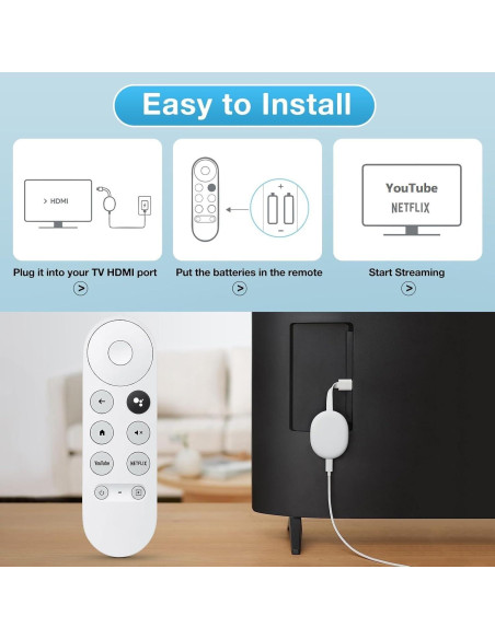 Control Remoto Reemplazo AZBME para Google Chromecast 4K