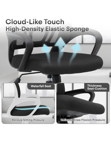 Silla de Oficina Ergonómica Polias Negra - Soporta 150kg