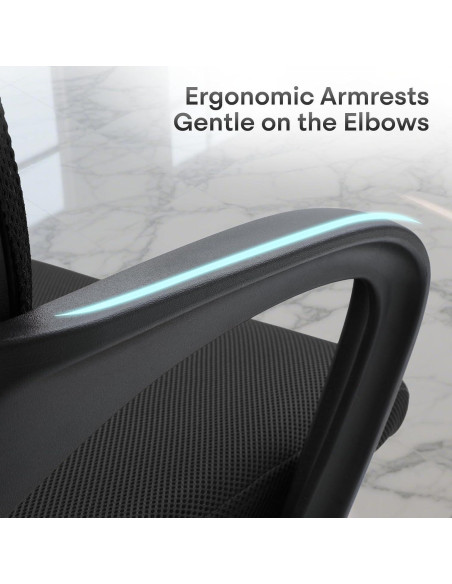 Silla de Oficina Ergonómica Polias Negra - Soporta 150kg