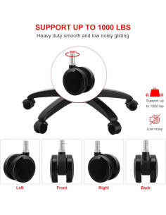 Ruedas de Reemplazo Herman Miller 60mm para Sillas Aeron - Juego de 5 2