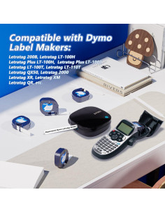 Cintas de Etiqueta Fimax 12mm x 4m para DYMO LetraTag - Paquete de 5 2