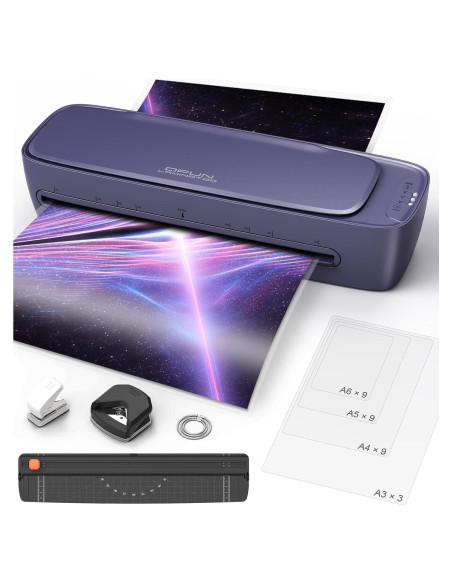 Laminadora Térmica Qfun 13" A3 9 en 1 Frío Caliente 60s