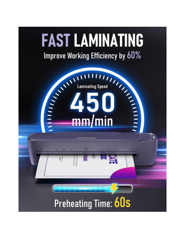 Laminadora Térmica Qfun 13" A3 9 en 1 Frío Caliente 60s