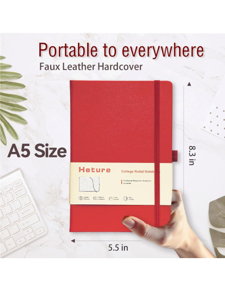Cuadernos A5 de tapa dura Heture - 6 paquetes, 160 páginas