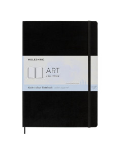 Cuaderno de Acuarela Moleskine A4 Tapa Dura Negro 60 Páginas