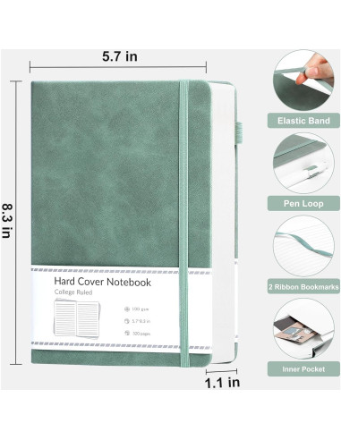Cuaderno A5 CAGIE 320 Páginas Papel 100 g/m Verde
