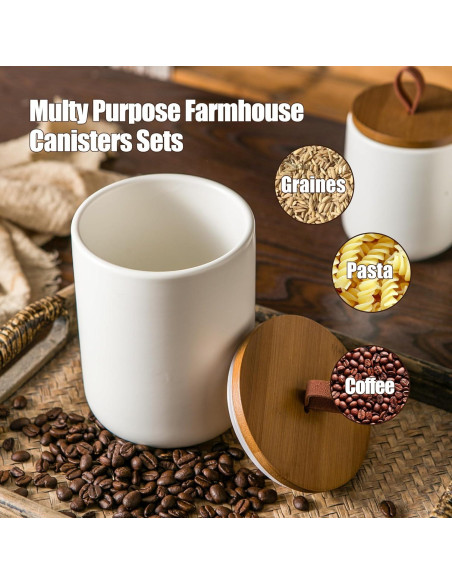 Conjunto de Tarros de Cerámica Blanca JOJUNO - 3 Piezas Conjunto de Tarros de Cerámica Blanca JOJUNO - 3 Piezas