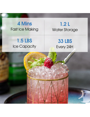 Fabricador de Hielo de Nuggets ICEVOKE ICN1509-S 15 kg/día Plateado