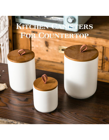 Conjunto de Tarros de Cerámica Blanca JOJUNO - 3 Piezas Conjunto de Tarros de Cerámica Blanca JOJUNO - 3 Piezas