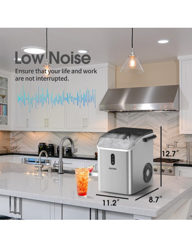 Fabricador de Hielo de Nuggets ICEVOKE ICN1509-S 15 kg/día Plateado