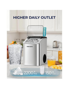 Fabricante de Hielo en Nuggets EUHOMY IM026-N 18.14kg/día 2